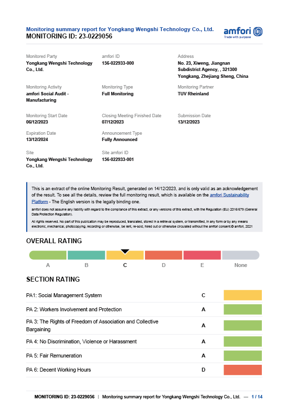 Yongkang Wengshi Technology Co., Ltd